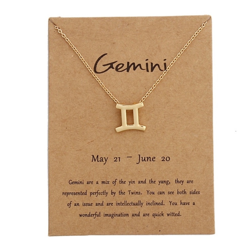 Gemini - Zodiac ♊️ Sign Necklace with Card